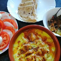 Punjabi style kadhi A picture of Punjabi style kadhi.