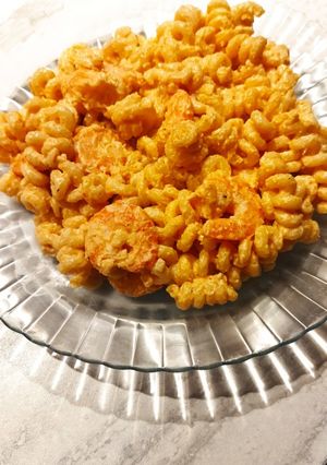 Une photo de Fusilli bucati aux crevettes sauce au citron et paprika fumé