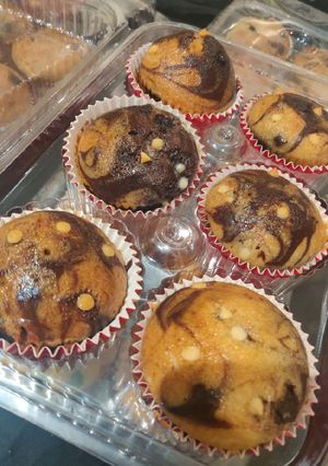 A picture of Eggless Choco chip muffins.