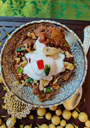 A picture of Luxurious walnuts meet the desi sweetness.