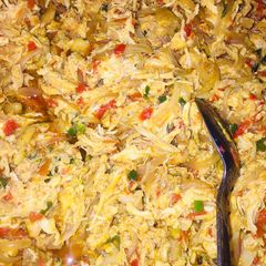 Shredded chicken sauce A picture of Shredded chicken sauce.