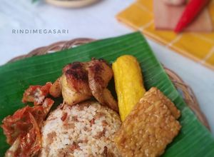 Foto resep 91. Nasi Tutug Oncom + Ayam Ungkep Kuning + Asin Balado