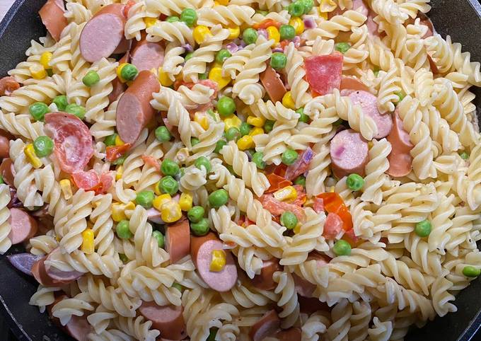 Wurst-Nudel-Pfanne Rezept von Sophie - Cookpad