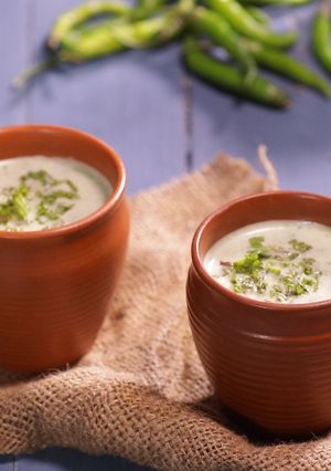 A picture of Smoked Buttermilk or Chaas.