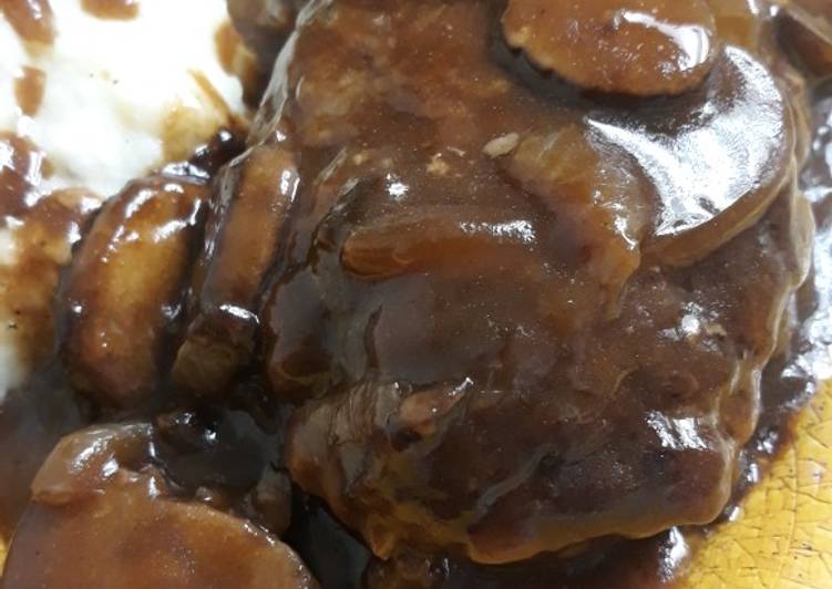 Sunday Fresh Hamburger Steaks with Mushroom-Onion Gravy