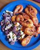 Camarones en Kétchup. Una receta Mediterránea