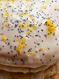 A picture of Lemon poppy seed pancakes.
