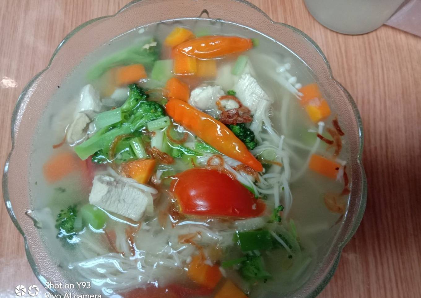 Sop ayam jamurenoki