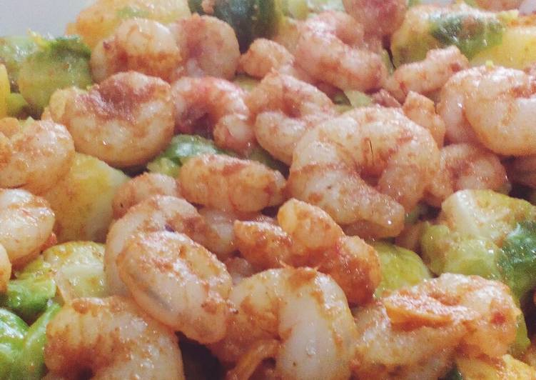 Recipe of Any-night-of-the-week Brussel Sprouts & Prawns