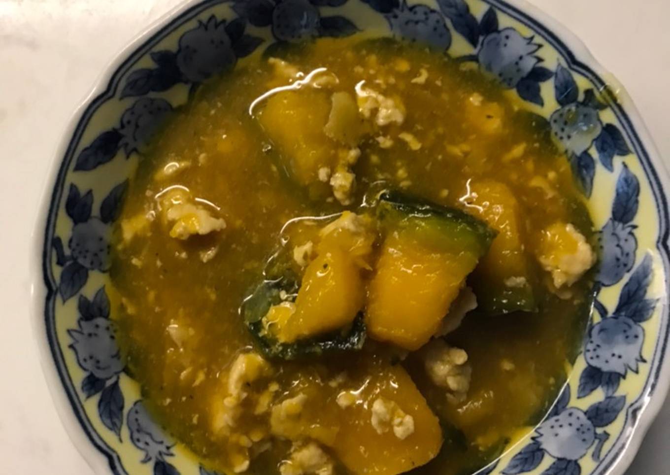 Kabocha soboroni- kabocha in ginger meat sauce