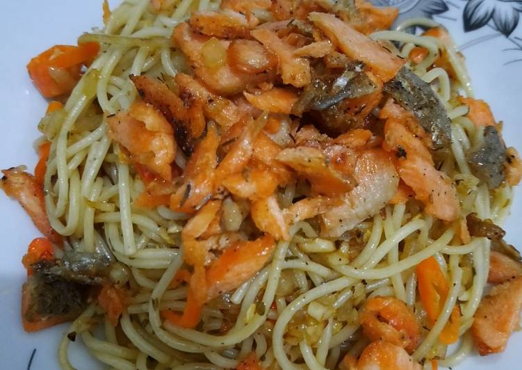 Spicy Aglio Olio Salmon