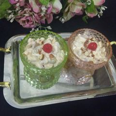 Creamy pasta with fruits A picture of Creamy pasta with fruits.
