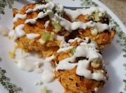A picture of spaghetti squash with chicken