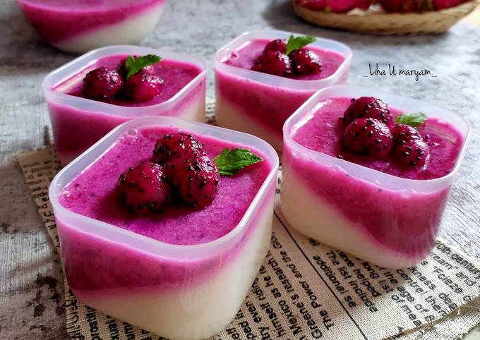 Resep Puding buah naga Resep Puding buah naga