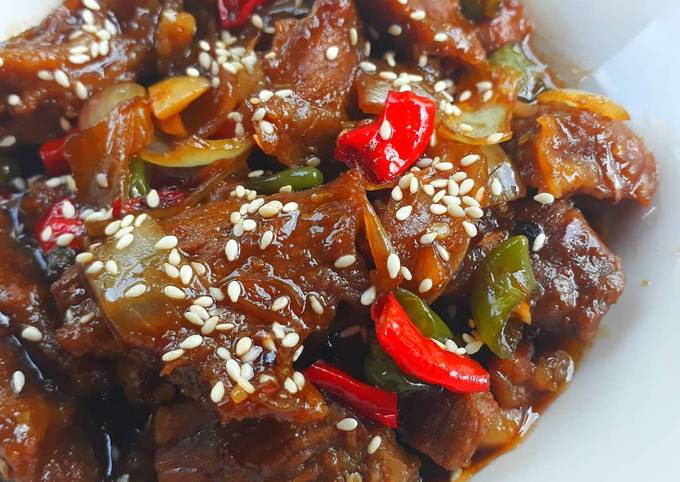 Resep Daging Sapi Lada Hitam Extra Pedas Oleh Yerda Fahrana