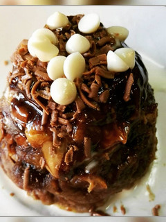 A picture of Peanut Butter and Nutella Mug Cake.