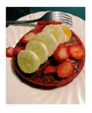Hot cakes de plátano y betabel