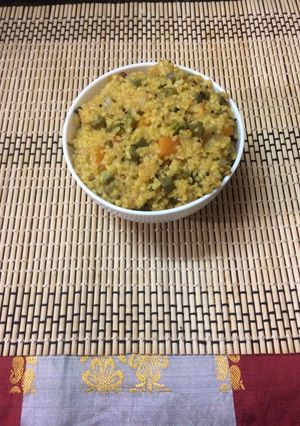 A picture of Lapsi vegetable upma.
