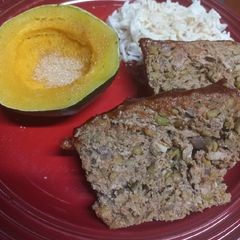 A picture of Meatloaf, wheat-free with Lentils.