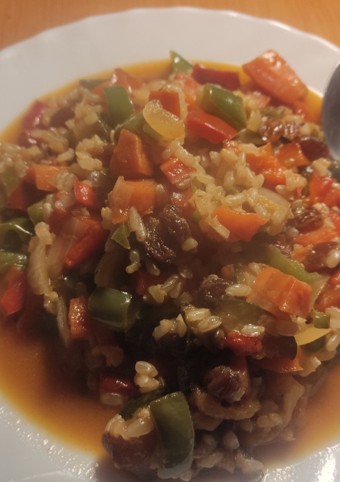 Una foto de Arroz caldoso con verduras