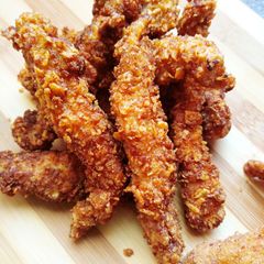 A picture of Crispy chicken strips.