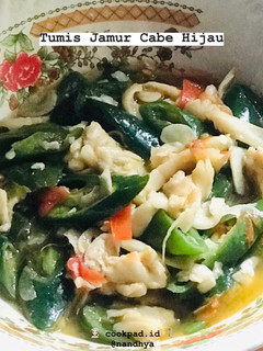 Foto resep [26] Tumis Jamur Cabe Hijau