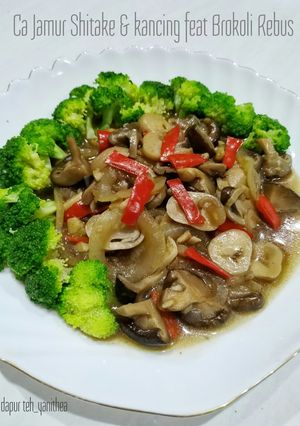 Foto resep Ca Jamur Shitake, Kancing feat Brokoli Rebus