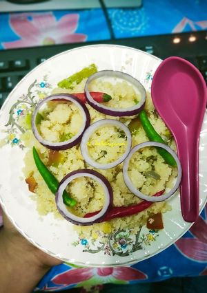 A picture of Coconut Rava Upma.