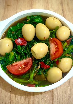 Foto resep Cah Kangkung Belacan Telur Puyuh