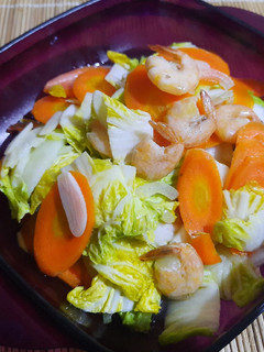 Foto resep Tumis udang sawi putih wortel 💕
