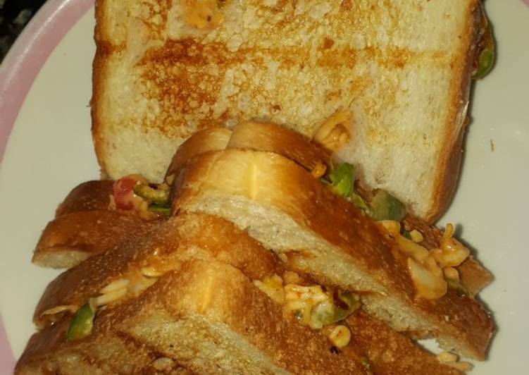 Mayo chicken and mix veg grill sandwich