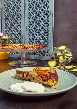 Une photo de Tatin de courgettes & fromage de chèvre 🌼🐝🍯