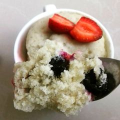 A picture of Blueberry Mug Cake #mugcakeweek.