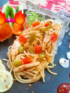 A picture of Chicken spaghetti.
