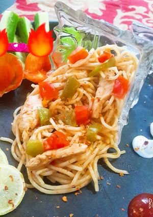 A picture of Chicken spaghetti.