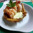 Langostinos con Alioli de Pimientos de Padrón