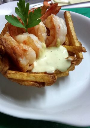 Foto principal de Langostinos con Alioli de Pimientos de Padrón