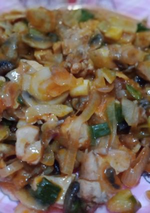 Foto resep Asam manis ayam jamur