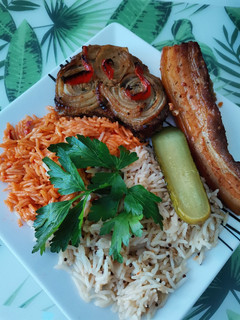 Hagymás - mustáros sült tarja recept fotója