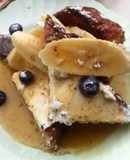 Breakfast - Brioche, ricotta, banana and Blueberry toast