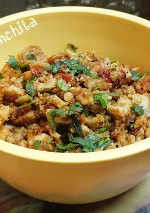 A picture of Bread Upma.