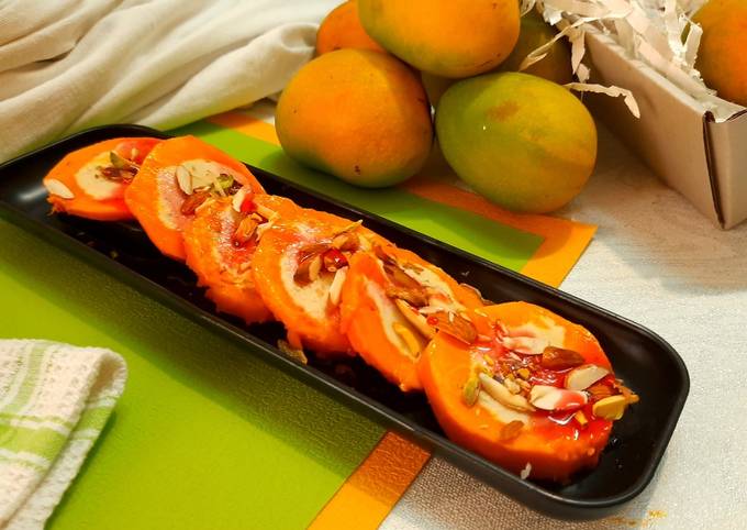 Stuffed mango malai kulfi