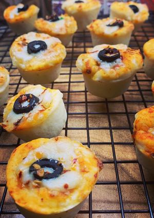 A picture of Mini pizza Cups/ Pizza muffins.