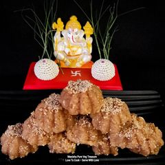 A picture of Wheat Flour Churma Ladoo Modak.