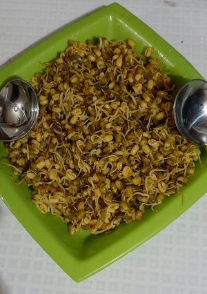 મસાલા ફણગાવેલા મગ (masala sprout mung Recipe in gujarati) રેસીપી મુખ્ય ફોટો