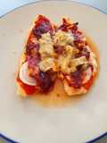 10-minute chicken "pizza" with jamón ibérico and gorgonzola