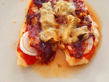 10-minute chicken "pizza" with jamón ibérico and gorgonzola