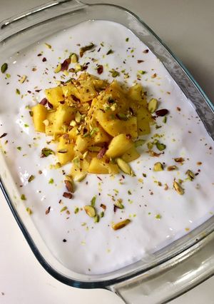 A picture of Mango custard delight.