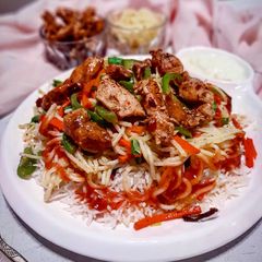 A picture of Singaporean rice in desi style.