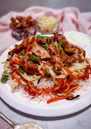 A picture of Singaporean rice in desi style.